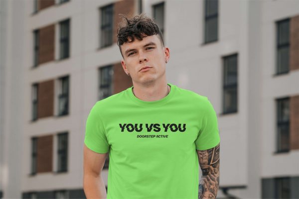 YOU VS YOU TEE <br> MENS NEON GREEN - Image 2