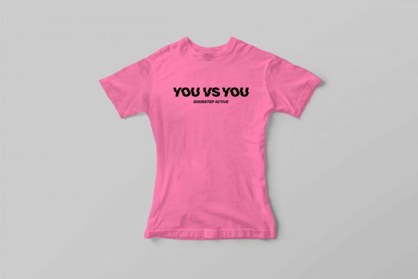 YOU VS YOU TEE <br> WOMENS NEON PINK