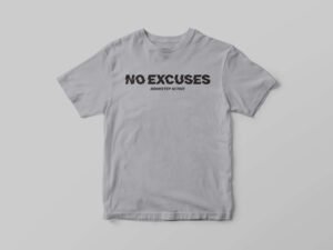NO EXCUSES TEE <br> MENS GREY